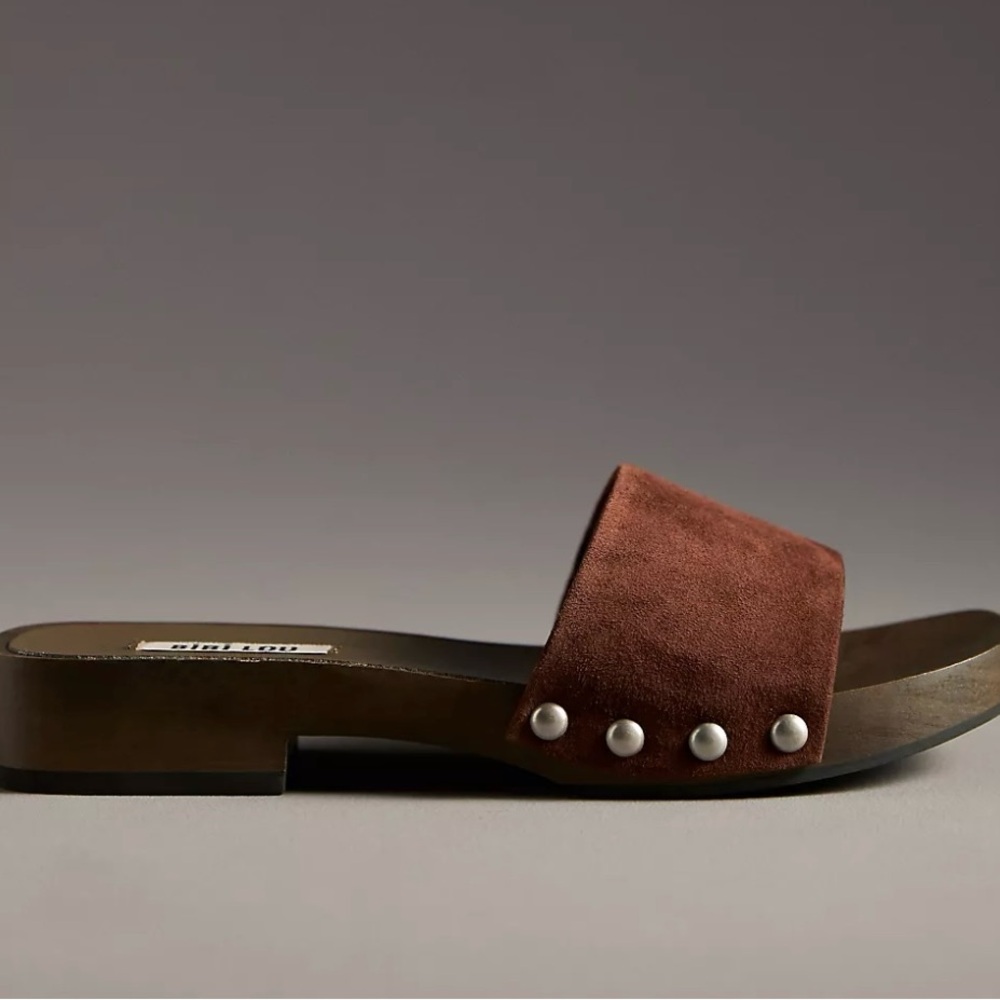 Bibi Lou Brown Suede Slide Sandals size 10